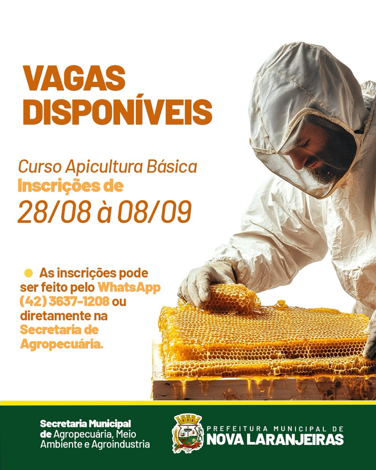 Vagas abertas para o Curso Apicultura básica